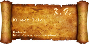 Kupecz Ixion névjegykártya